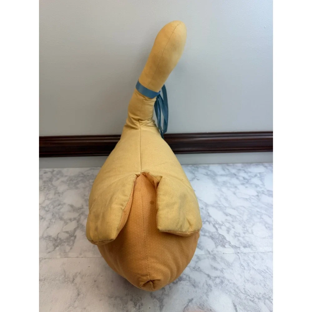Vintage Fabric Goose Plush Decorative Pillow Doorstop Yellow Farmhouse Decor 17